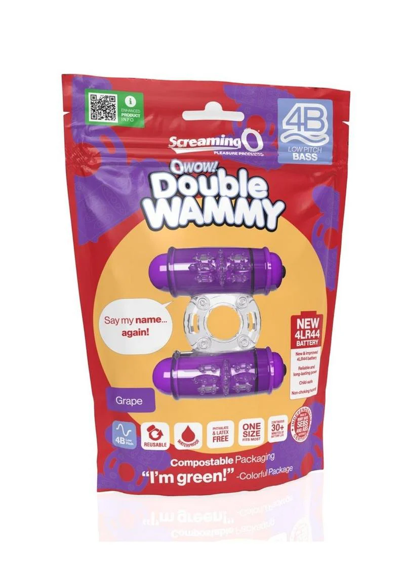 4b Double Wammy Silicone Rechargeable Dual Vibrating Couples Cock Ring - Image 8