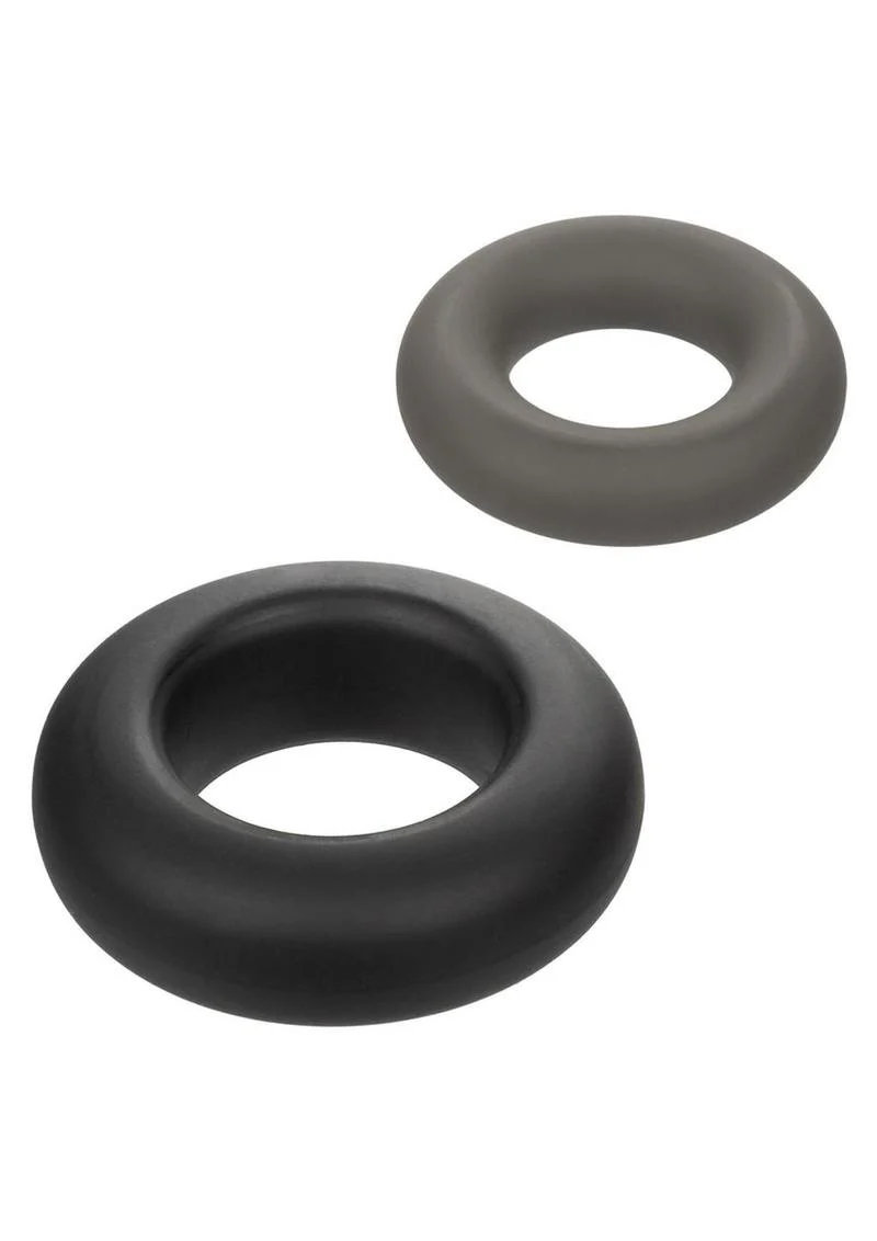 Alpha Liquid Silicone Prolong Cock Ring (2 Piece Set) - Assorted - Image 2