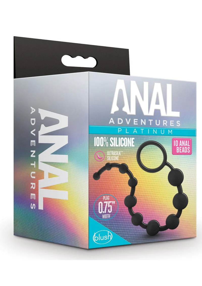 Anal Adventure Platinum Silicone 10 Anal Beads - Image 4