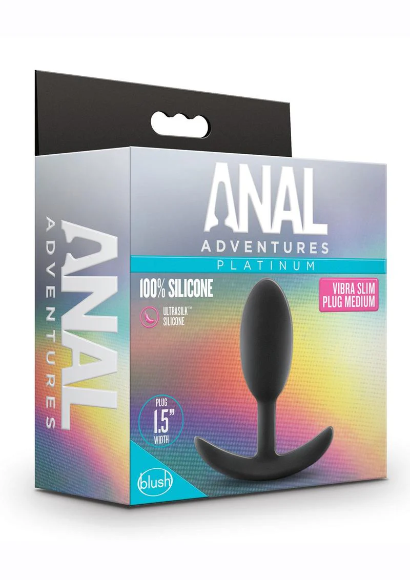 Anal Adventures Platinum Silicone Vibra Slim Butt Plug - Image 2