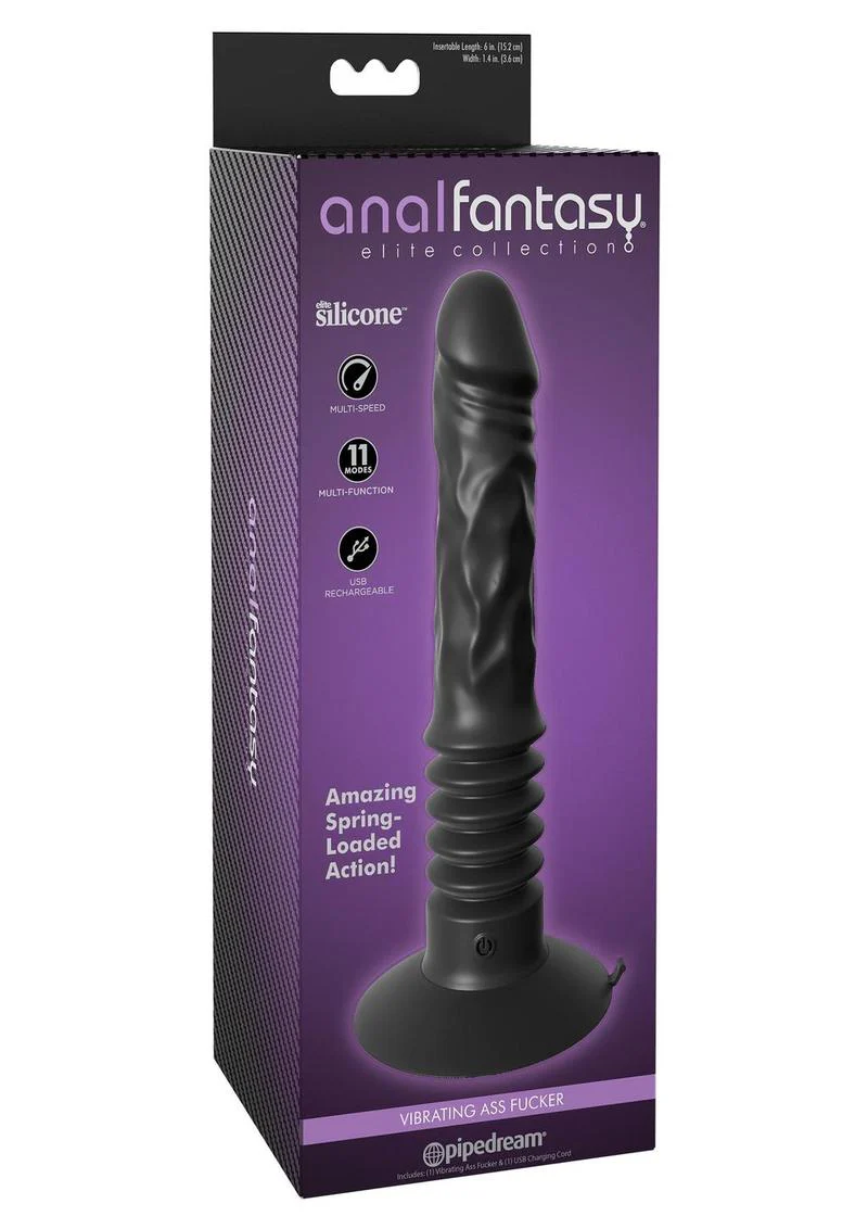 Anal Fantasy Elite Silicone Vibrating Ass Fucker USB Rechargeable Thrusting Dildo - Image 3