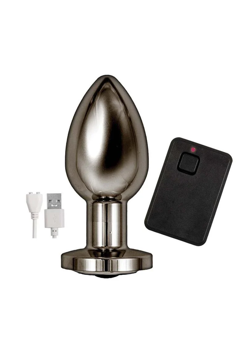 Ass-Sation Remote Control Rechargeable Vibrating Metal Anal Plug - Image 2