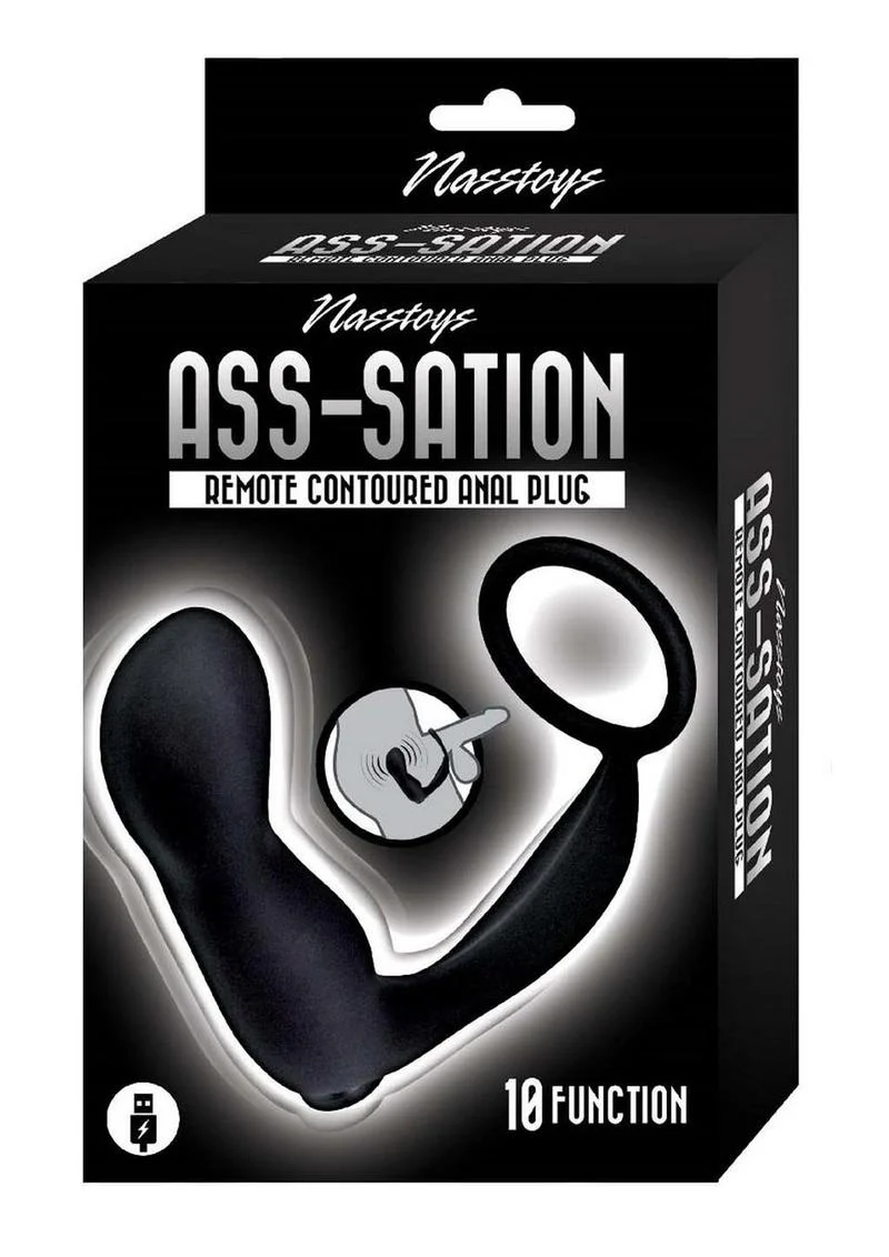 Ass-Sation Remote Controlled Contoured Rechargeable Silicone Anal Plug - Image 2
