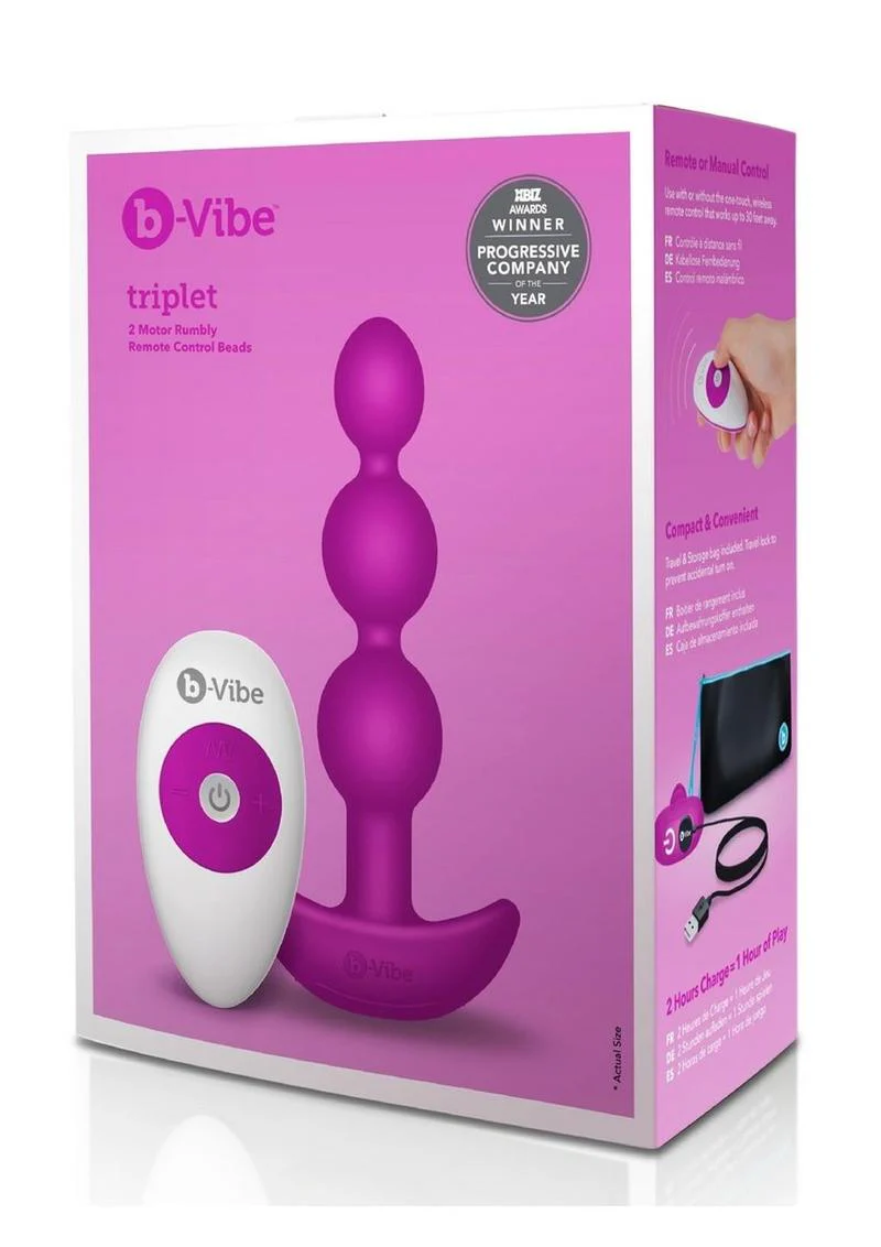 B-Vibe Triplet Anal Beads Rechargeable Silicone Beads with Remote Control - Image 3