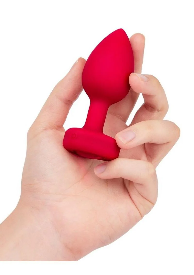 B-Vibe Vibrating Heart Shape Jewel Rechargeable Silicone Anal Plug with Remote - Image 2