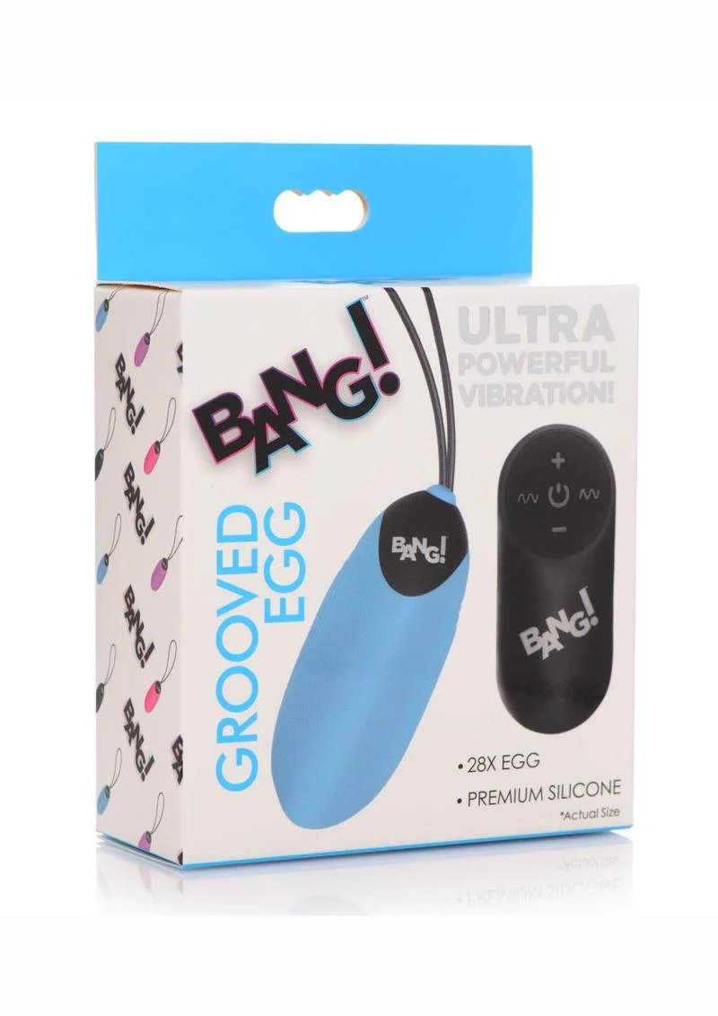 Bang! 28x Grooved Rechargeable Silicone Egg with Remote Control - Image 3