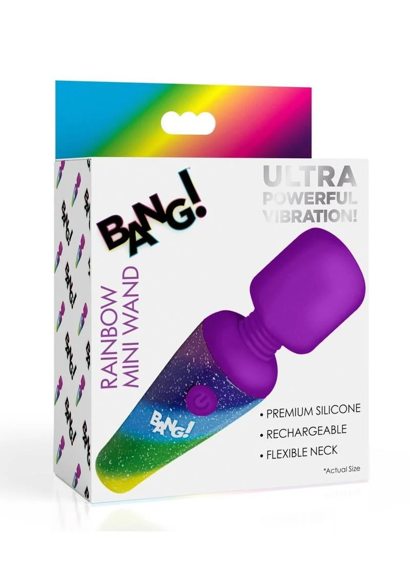 Bang! Rainbow Mini Wand Rechargeable Silicone Vibrator - Image 2