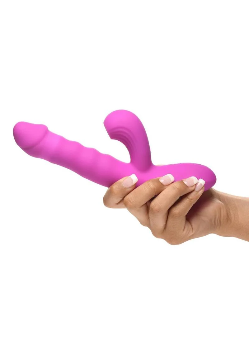 Bang! Thrusting and Sucking Rechargeable Silicone Rabbit Vibrator - Image 3