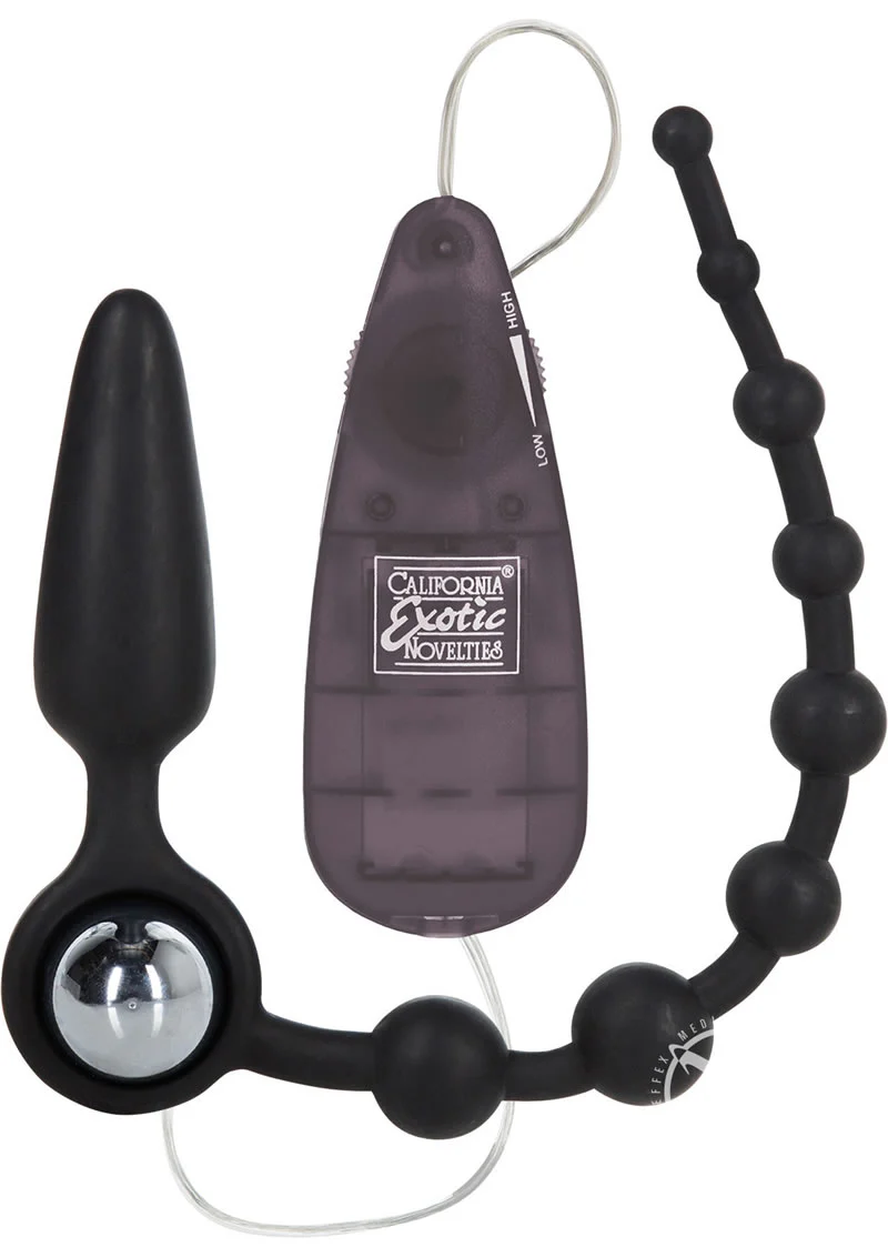 Booty Call Booty Double Dare Silicone Vibrating Butt Plug with Anal Beads - Image 5