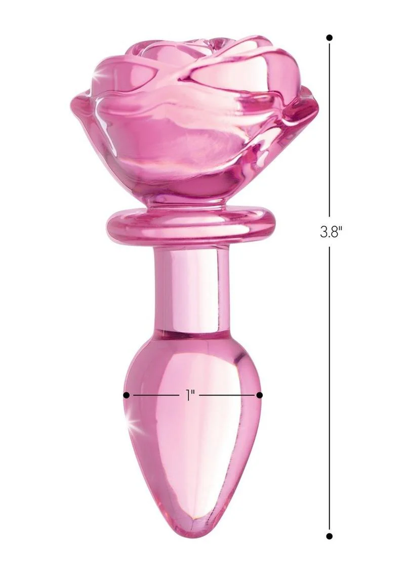 Booty Sparks Pink Rose Glass Anal Plug - Image 7
