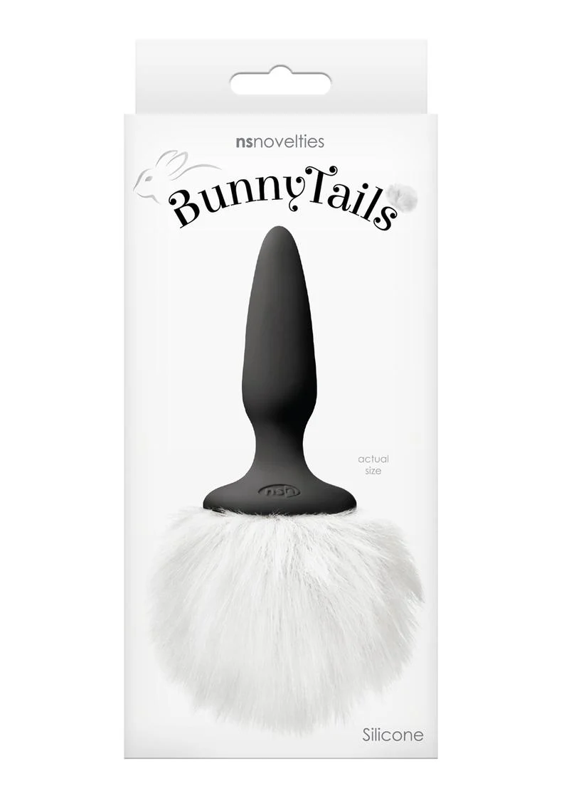 Bunny Tails Mini Silicone Butt Plug - White Fur - Image 2