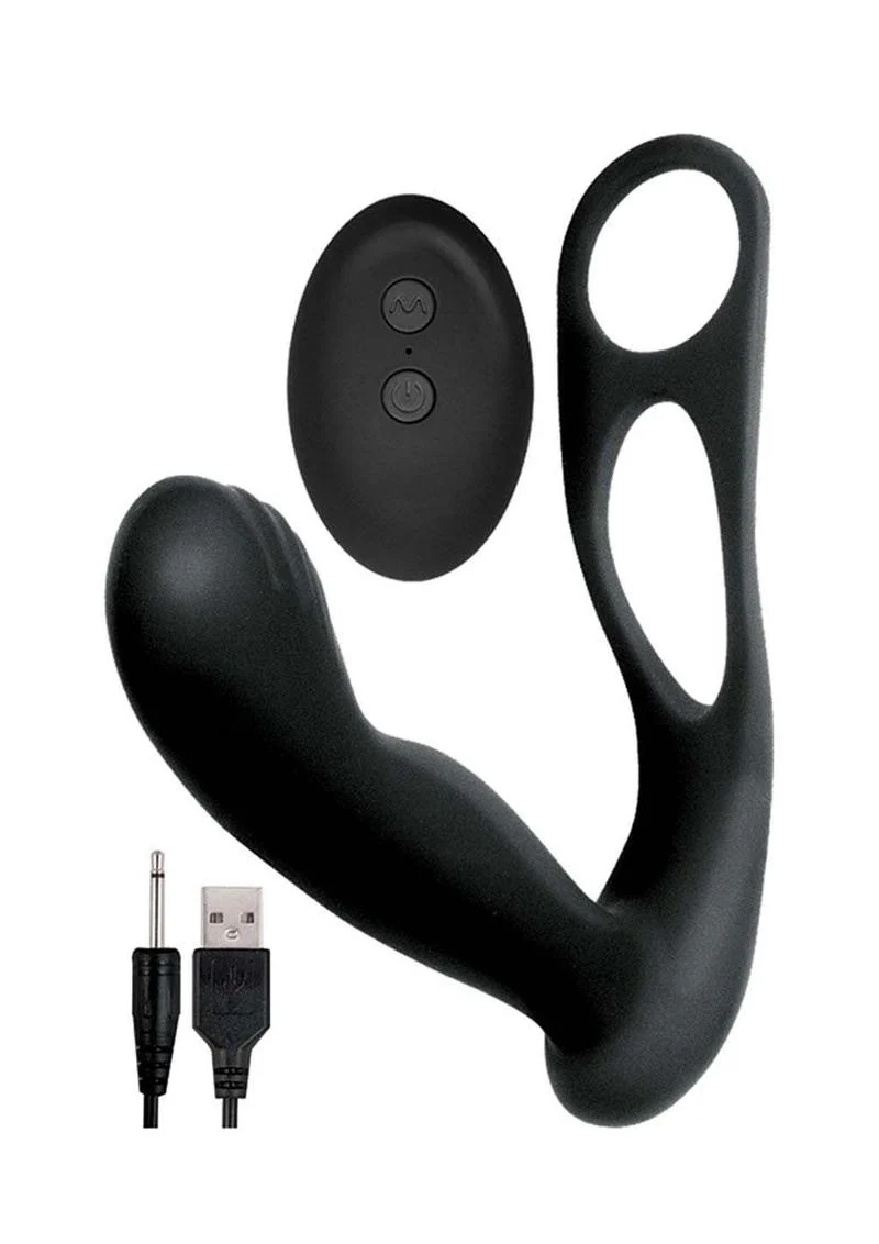 Butts Up Rechargeable Silicone Prostate Massager with Scrotum and Cock Ring - Image 2