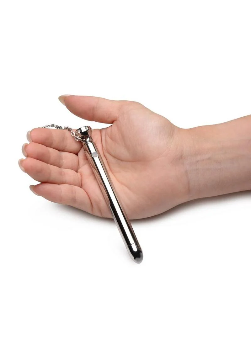 Charmed Rechargeable Stainless Steel 7x Vibrating Necklace - Image 10