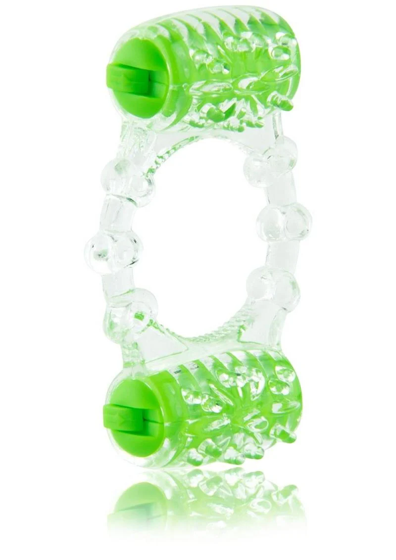 Color Pop Quickie Two-O Silicone Dual Vibrating Cock Ring - Image 6