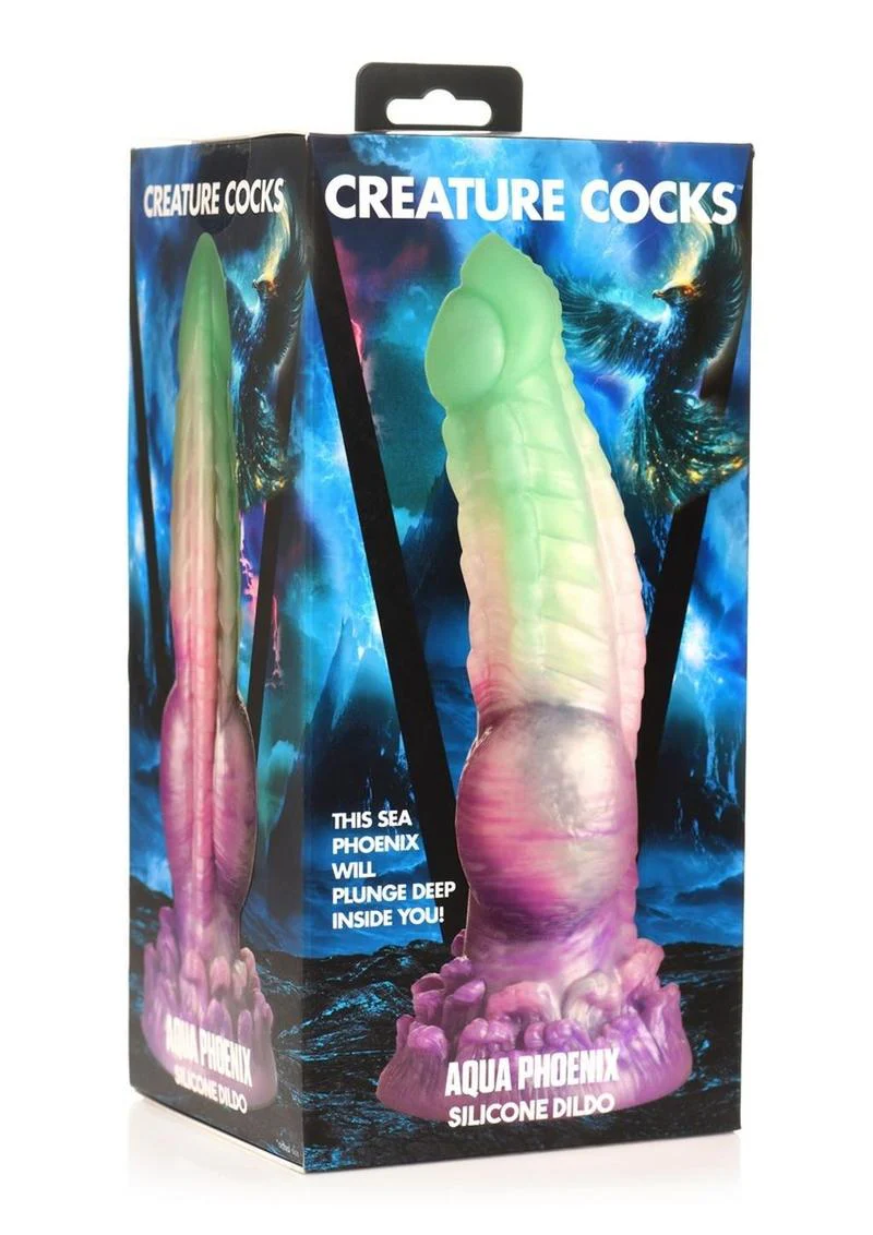 Creature Cocks Aqua Phoenix Silicone Dildo - Image 2