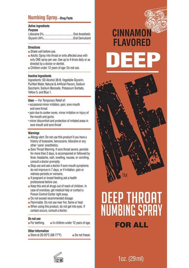 Deep AF Numbing Throat Spray - Cinnamon - Image 3