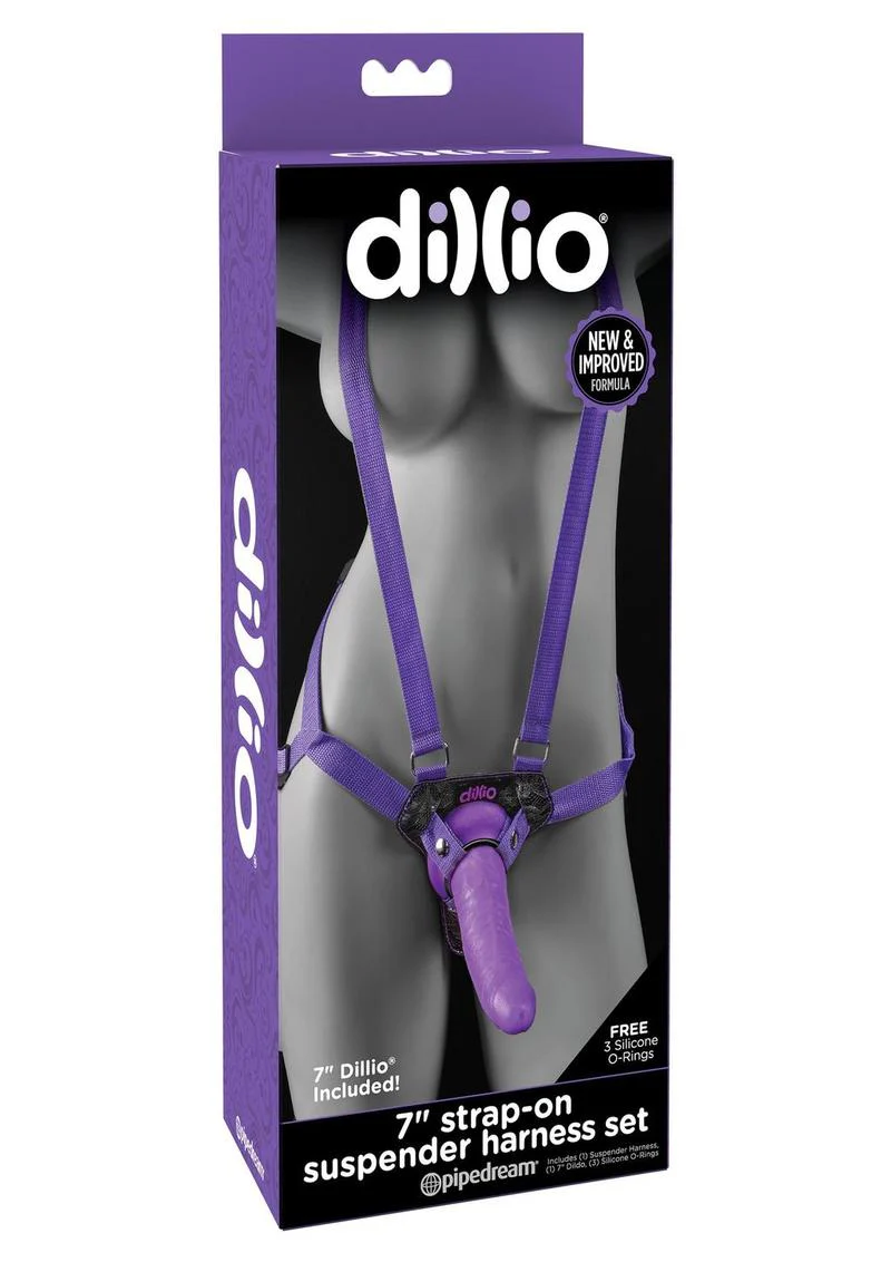 Dillio Strap-On Suspender Harness Set with Silicone Dildo - Image 4