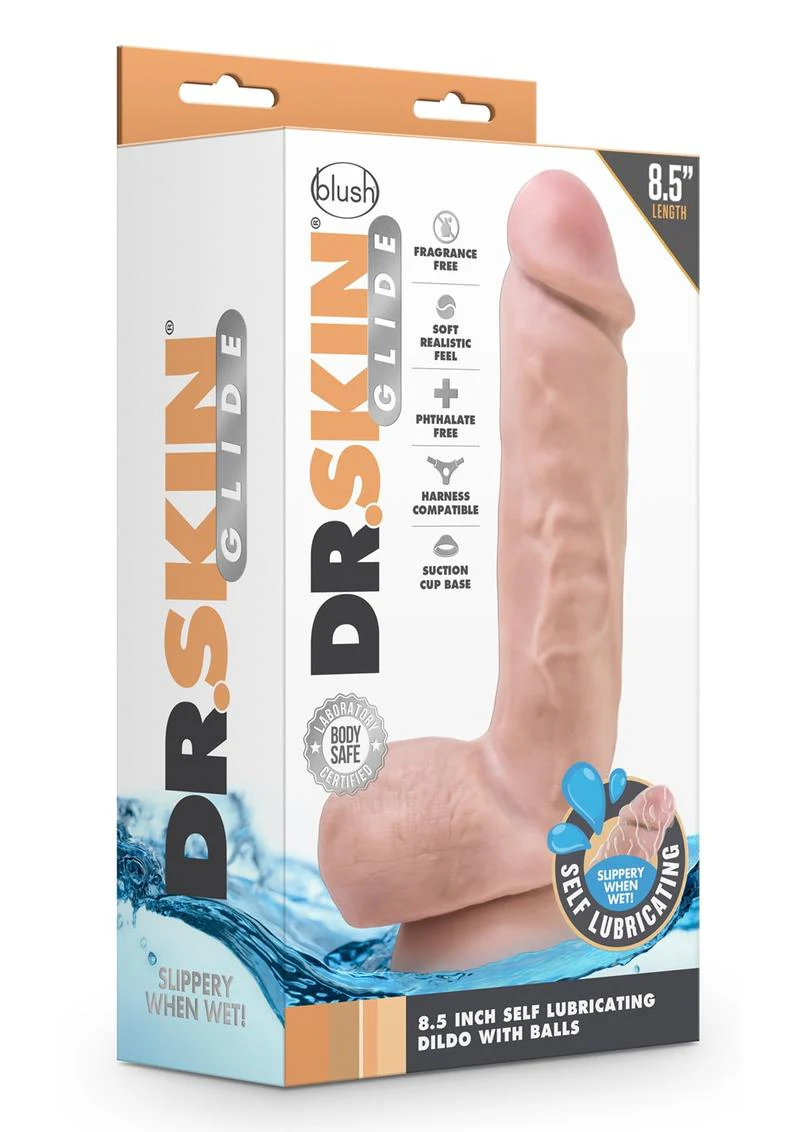 Dr. Skin Glide Self Lubricating Dildo with Balls - Image 24