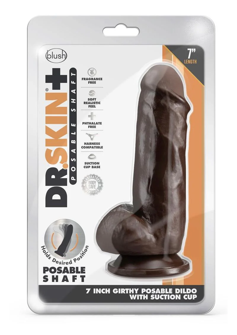 Dr. Skin Plus Girthy Posable Dildo with Balls and Suction Cup - Image 8