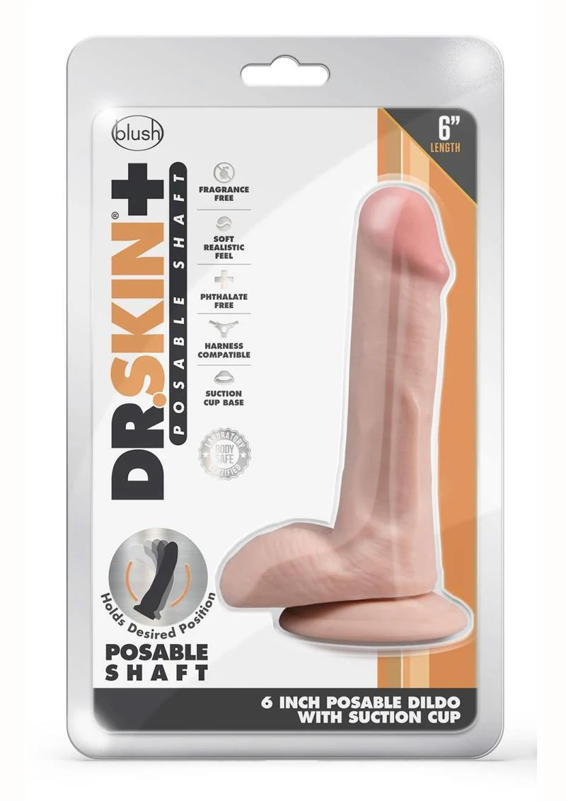 Dr. Skin Plus Posable Dildo with Balls and Suction Cup - Image 10