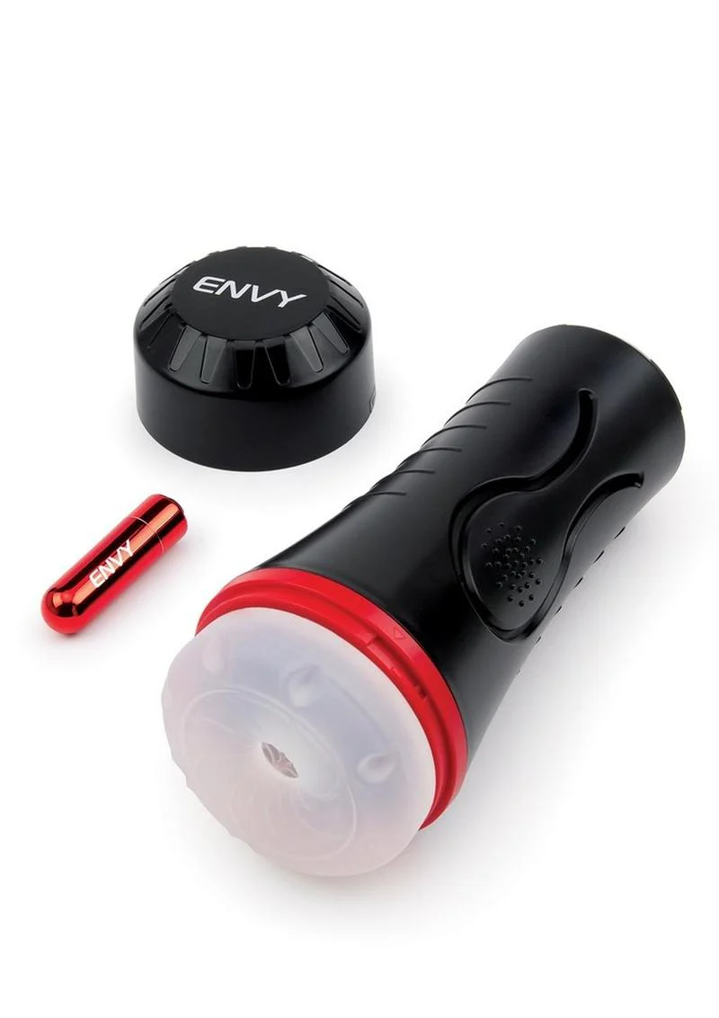 Envy Toys Squeezable Clear Clutch Vibrating Discreet Textured Stroker - Image 4
