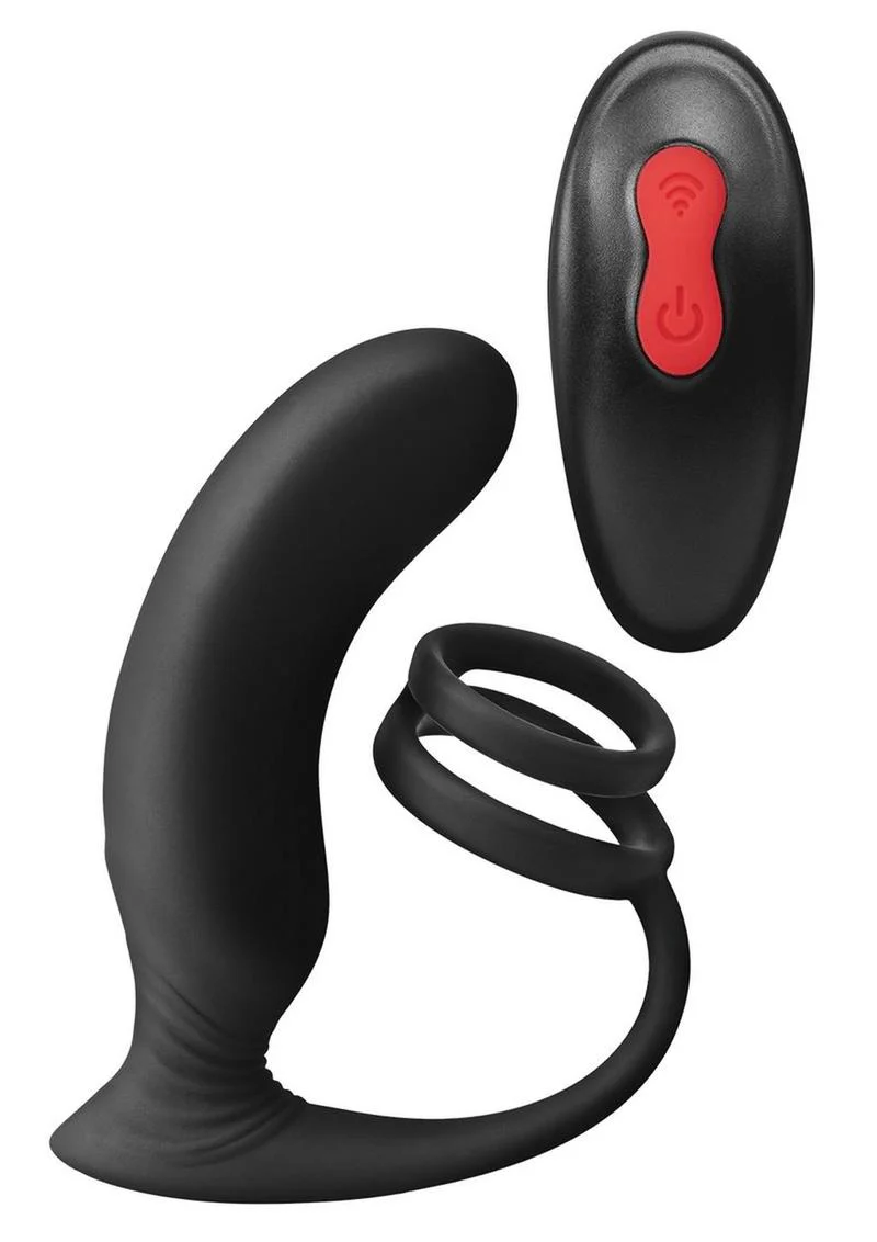 Envy Toys Thumbs Up Remote Controlled Rechargeable Silicone P-Spot Vibrator and Dual Stamina Ring - Image 2