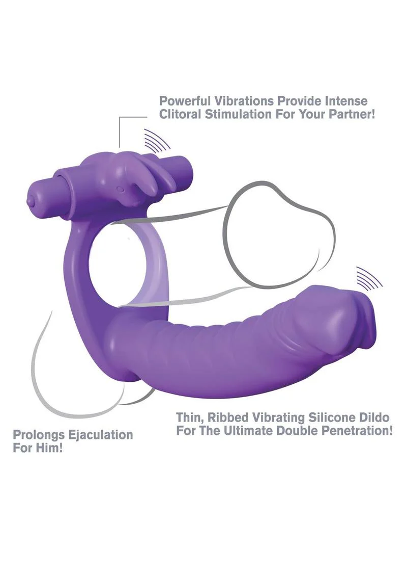 Fantasy C-Ringz Silicone Double Penetrator Rabbit Cock Ring - Image 3