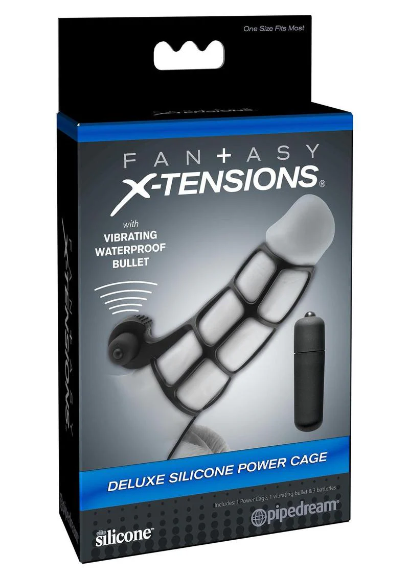 Fantasy X-Tensions Silicone Deluxe Power Vibrating Cock Cage - Image 3