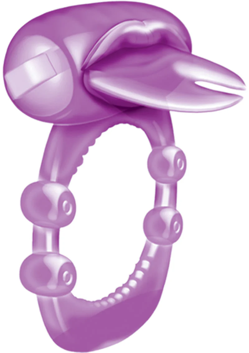 Forked Tongue Vibrating Silicone Cock Ring Waterproof - Image 4