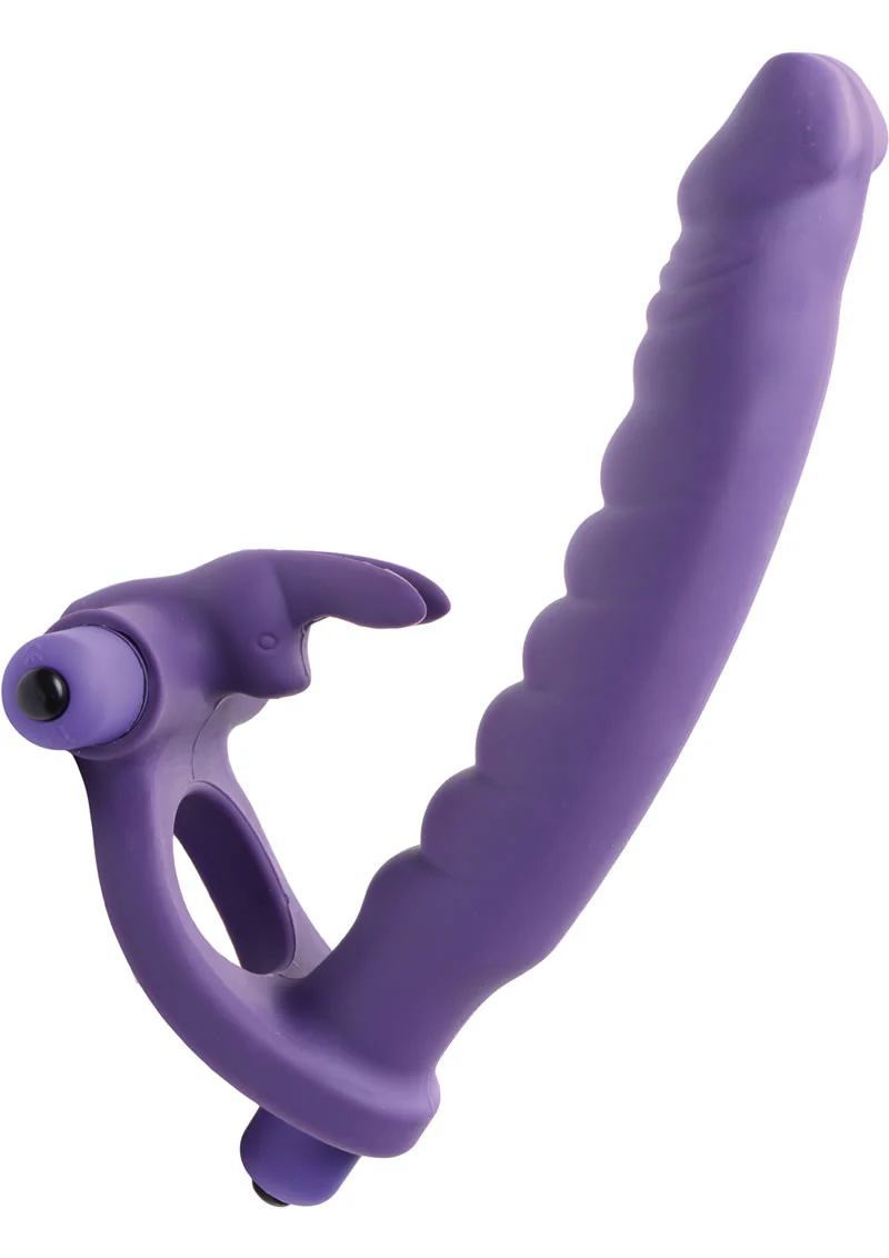 Frisky Double Delight Dual Penetration Vibrating Rabbit C-Ring - Image 3