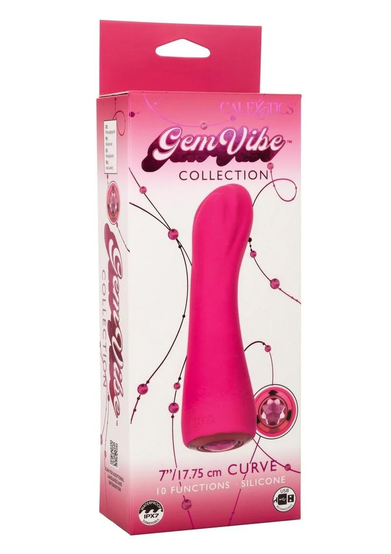 Gem Vibe Collection Curve Rechargeable Silicone G-Spot Vibtator