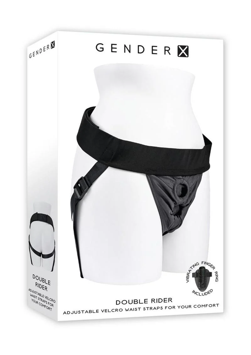 Gender X Double Rider Harness with Vibrating Ring - Image 4