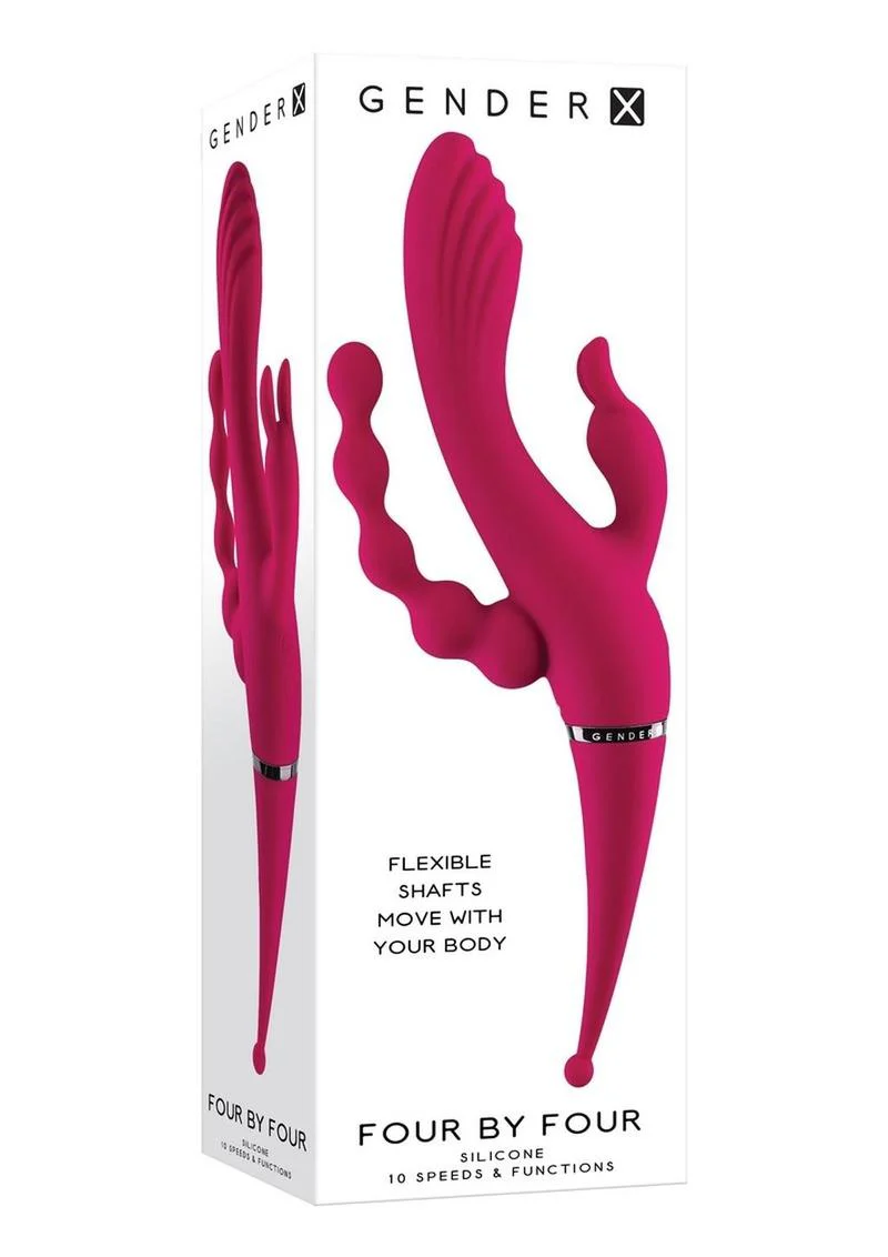 Gender X Four By Four Rechargeable Silicone Quadruple Stimulating Vibrator - Image 2