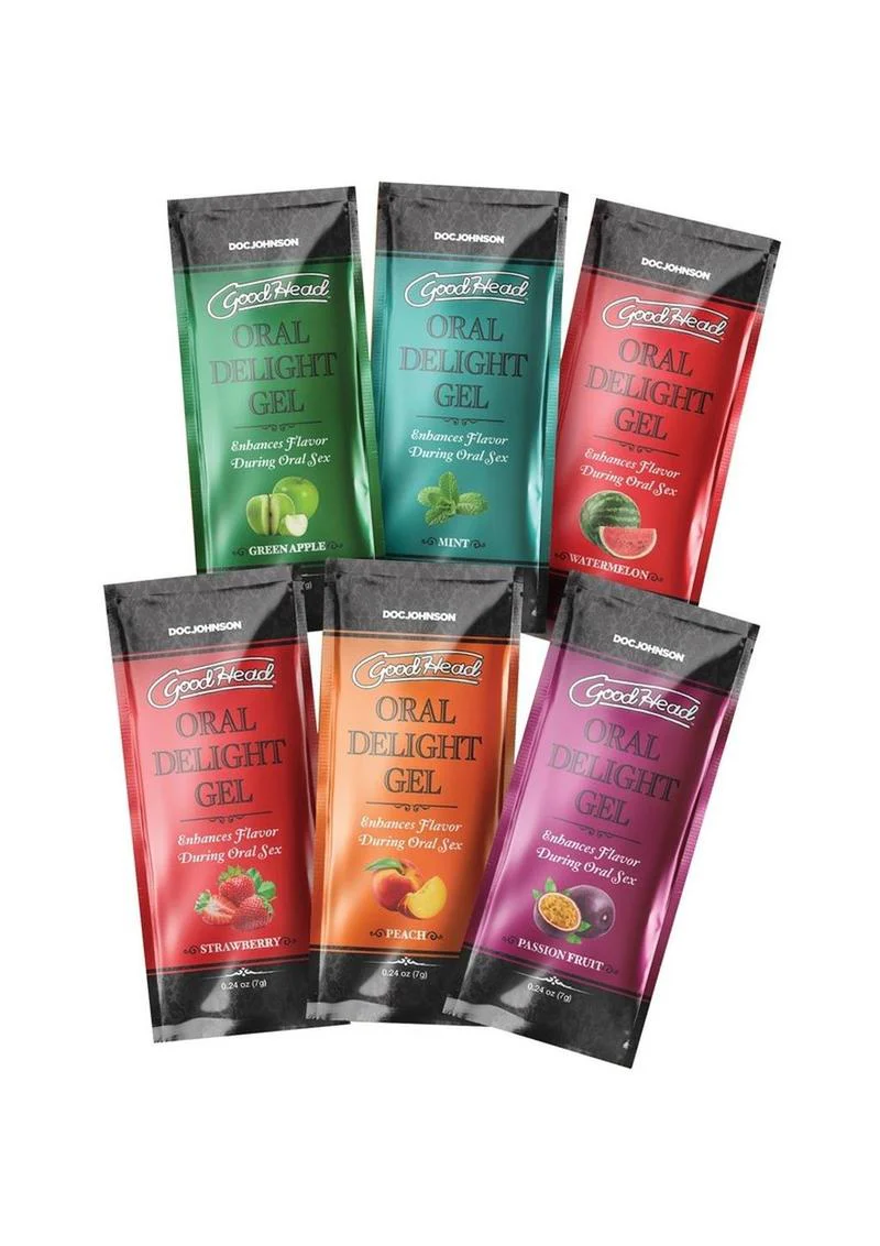 Goodhead Oral Delight Gel .24oz (6 Pack) - Assorted Green Apple, Mint, Peach, Strawberry, Watermelon, Passion Fruit - Image 2