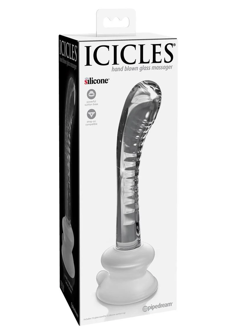 Icicles No. 88 Glass G-Spot Wand with Bendable Silicone Suction Cup - Image 2