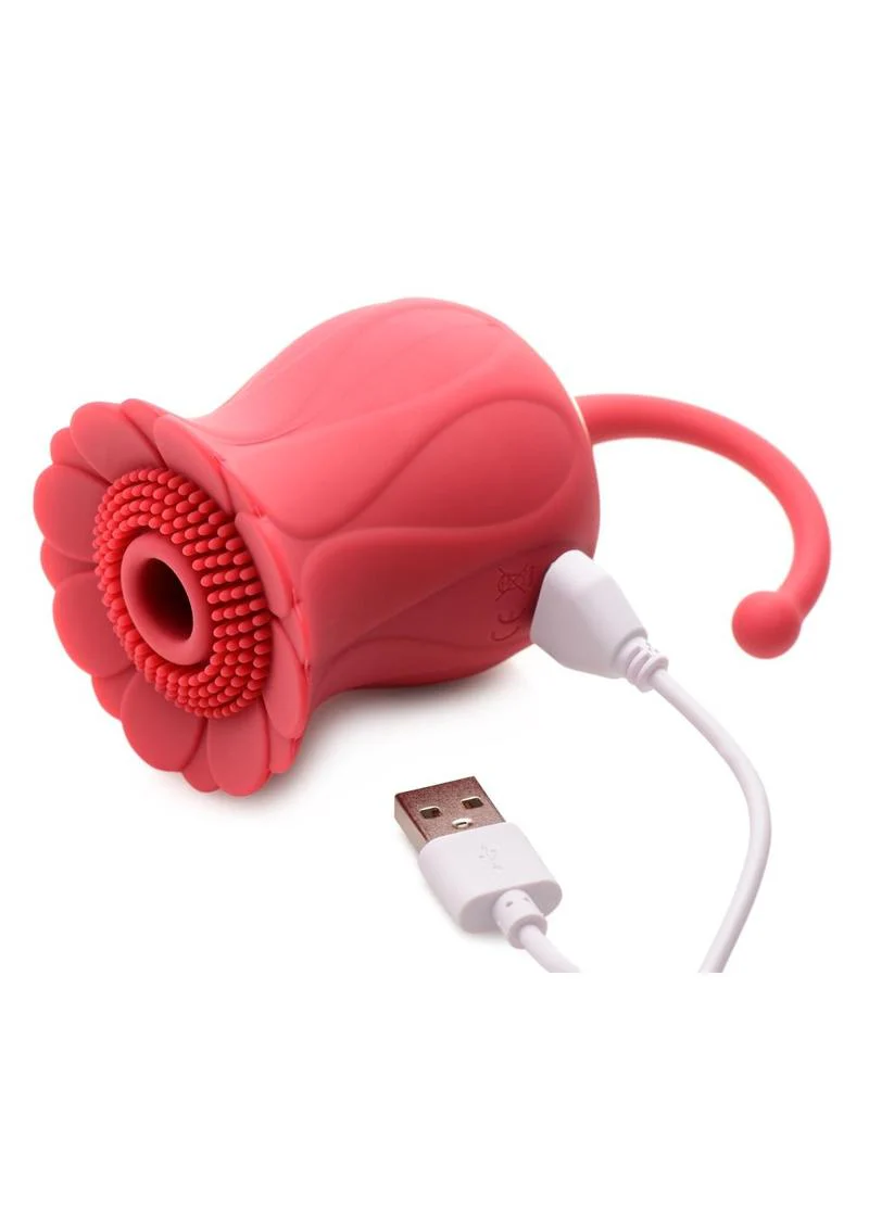 Inmi Bloomgasm Royalty Rose Rechargeable Silicone Textured Suction Clitoral Stimulator - Image 2
