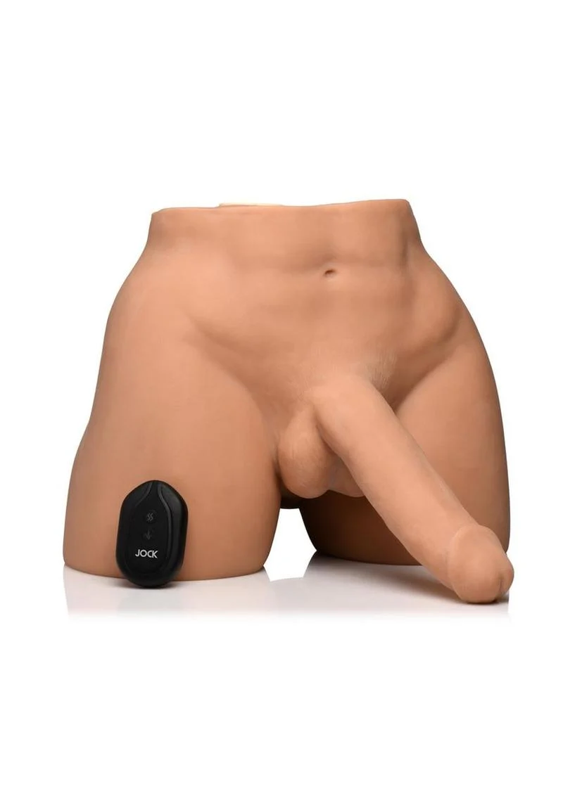 Jock Vibrating and Squeezing Male Masturbator with Posable Dildo - Image 4