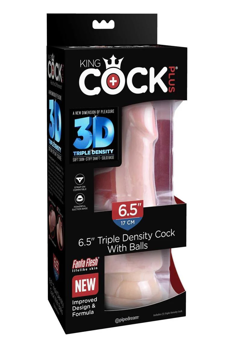 King Cock Plus Triple Density Dildo with Balls - Image 14