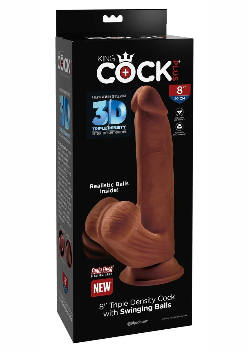 King Cock Plus Triple Density Dildo with Swinging Balls - Image 4