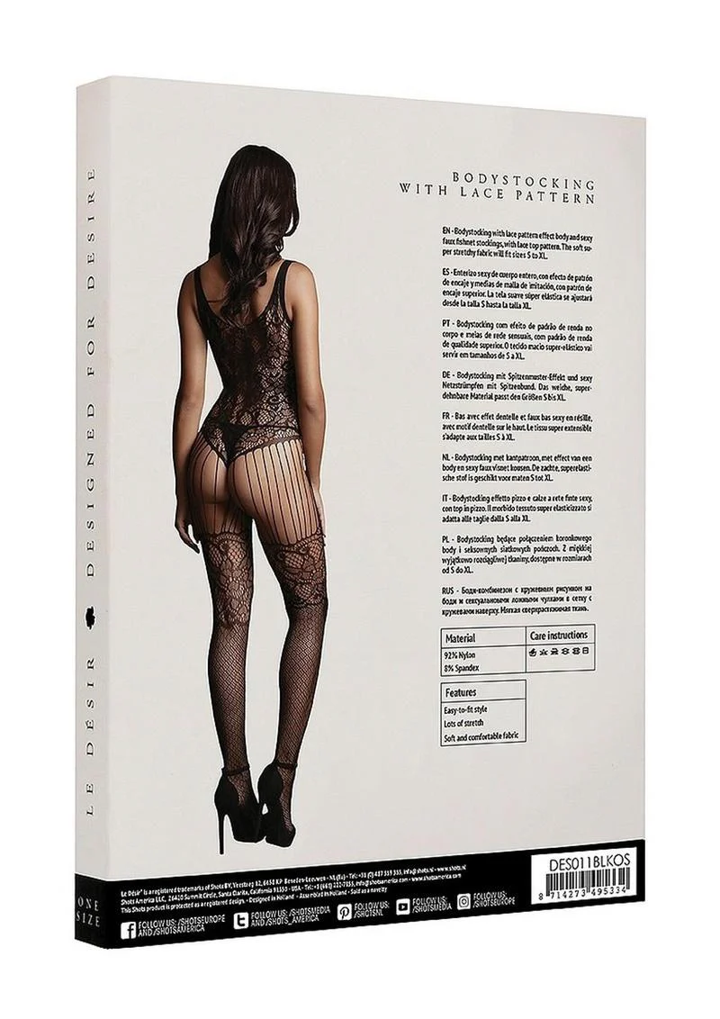 Le Desir Lace and Fishnet Bodystocking - Image 3