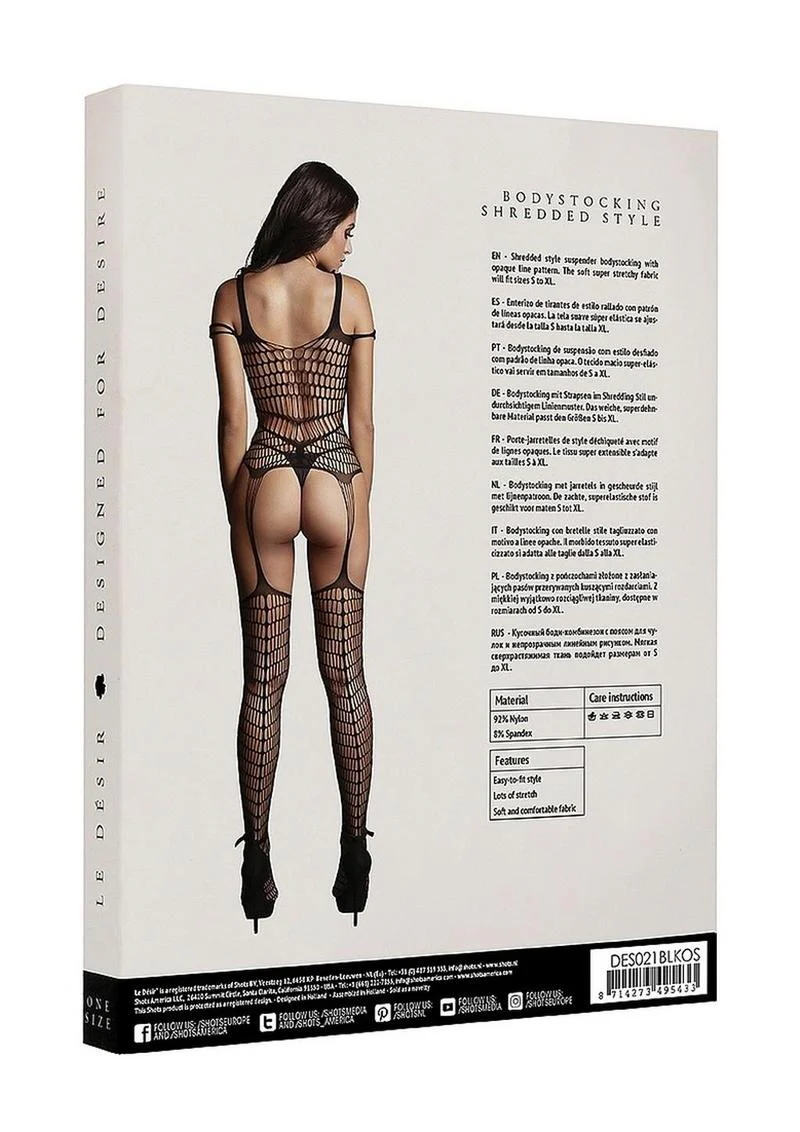 Le Desir Shredded Bodystocking - Image 3