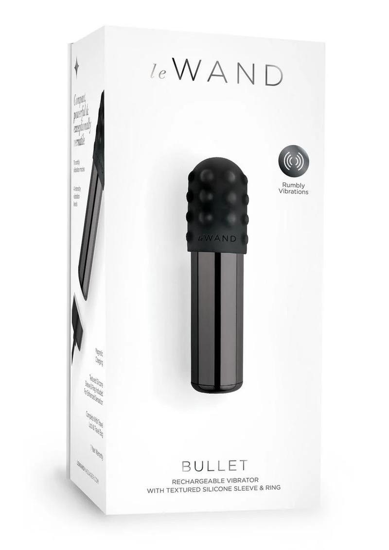 Le Wand Bullet Rechargeable Vibrator with Textured Silicone Sleeve and Ring - Image 12