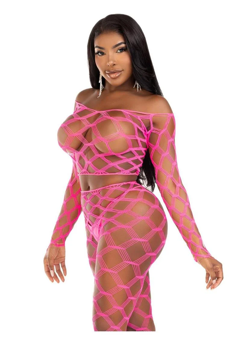 Leg Avenue Hardcore Net Crop Top and Footless Tights - Image 12