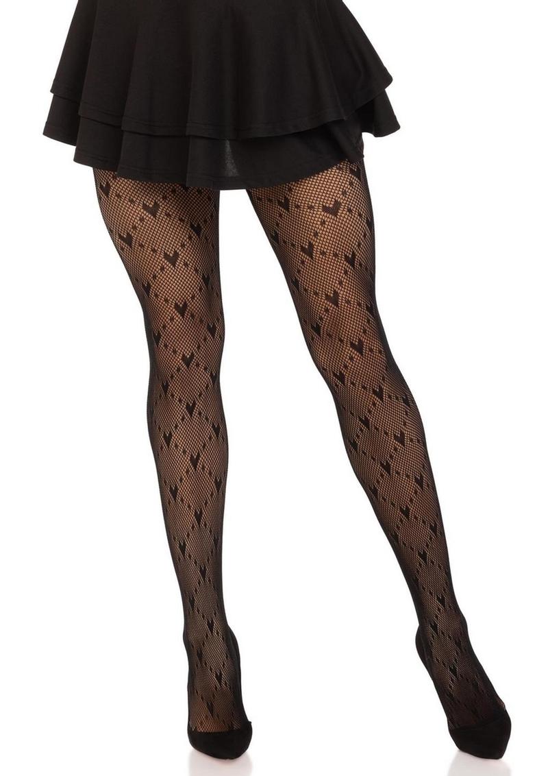 Leg Avenue Love Struck Heart Net Tights - Image 8