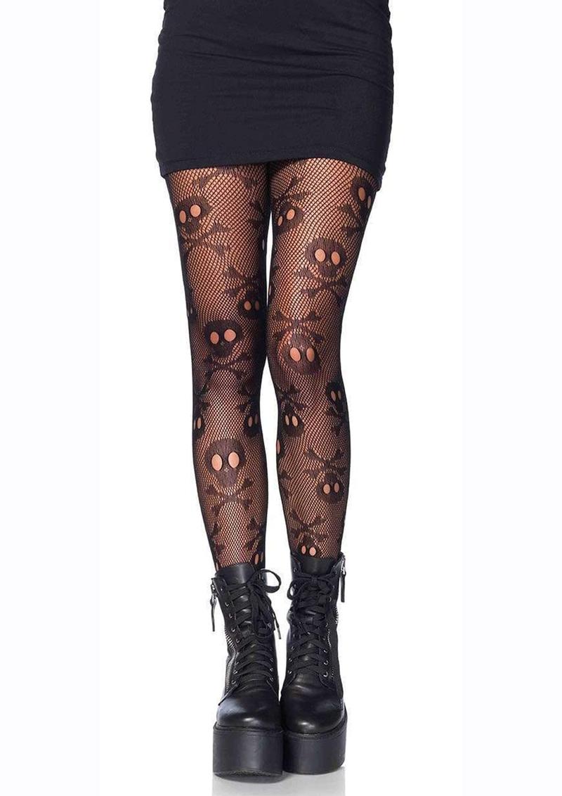 Leg Avenue Pirate Booty Skull Net Pantyhose - Image 4