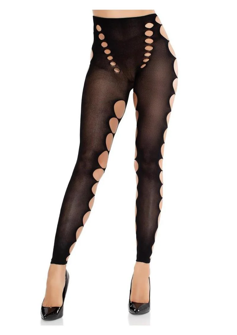 Leg Avenue Seamless Opaque Cut-Out Footless Tights - Image 4