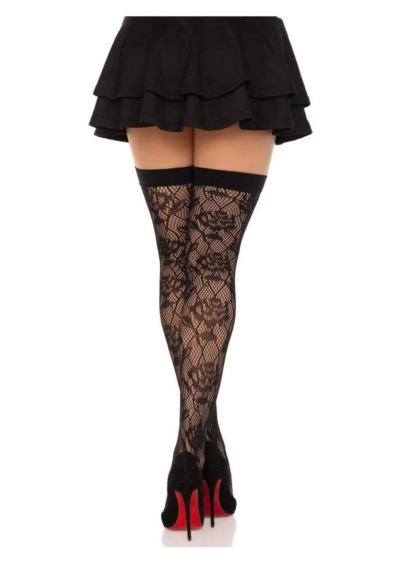 Leg Avenue Wild Rose Net Thigh Highs - Image 2