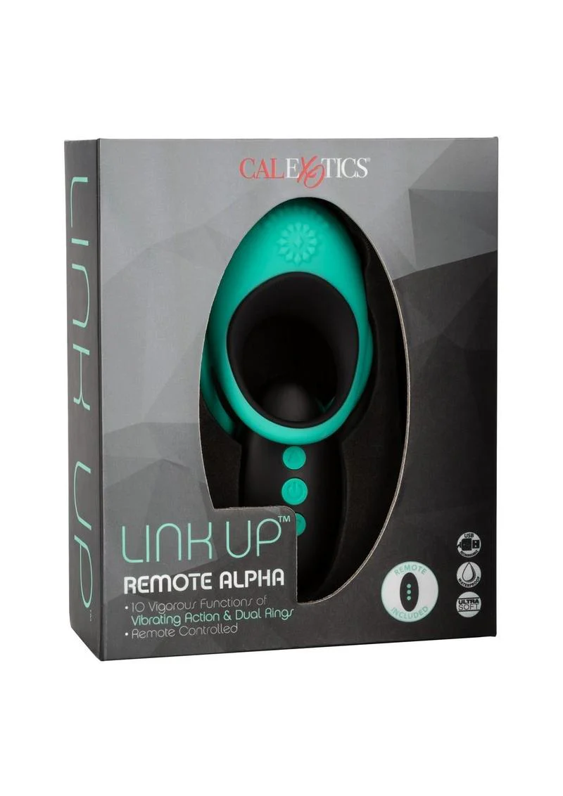 Link Up Remote Alpha Rechargeable Silicone Dual Stimulating Cock Ring with Remote Control - Image 4