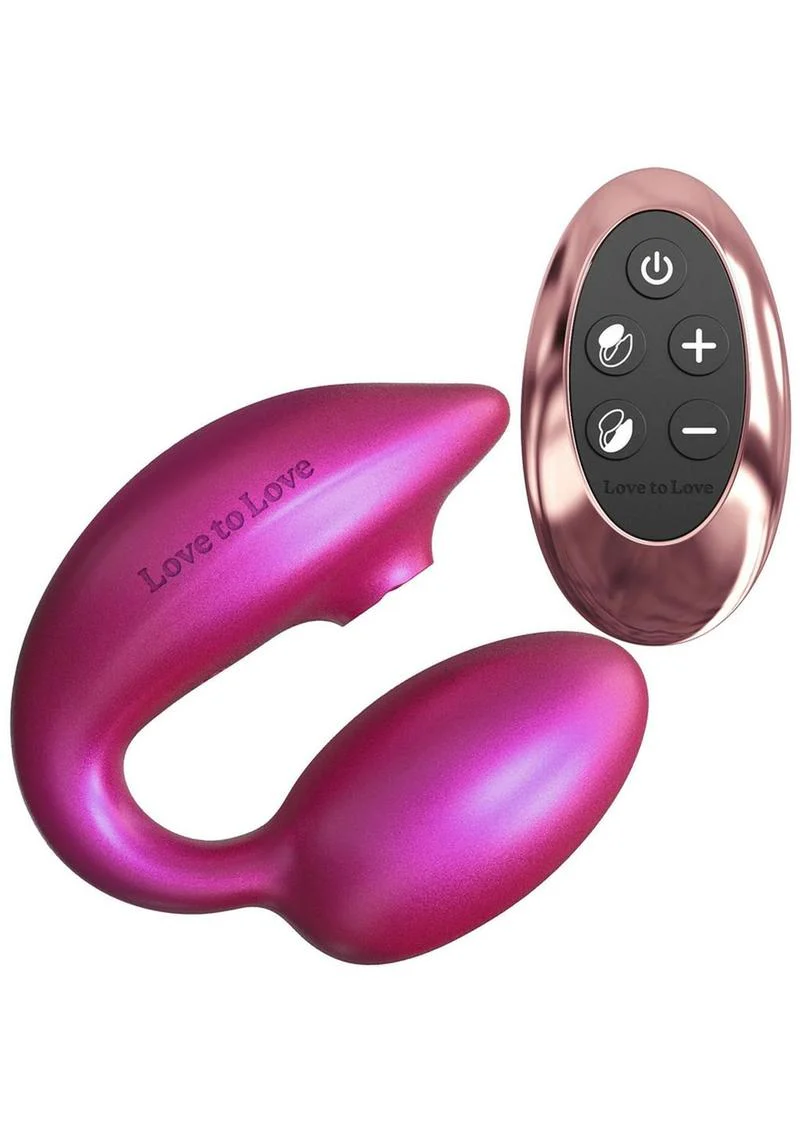 Love to Love Wonderlover Rechargeable Silicone Dual Vibrator with Remote - Iridescent - Image 4