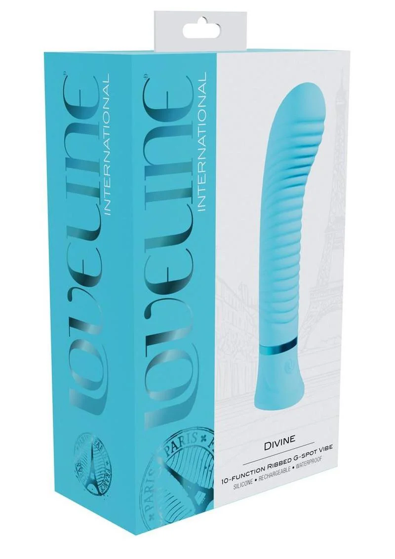 Loveline Divine 10 Function Rechargeable Silicone Ribbed G-Spot Vibrator - Image 2